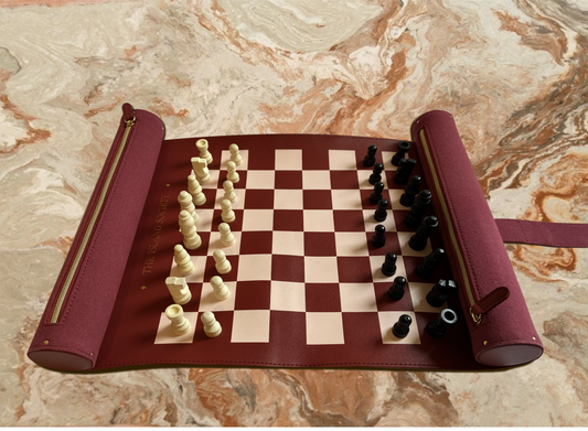 Luxury Leather Travel Chess Set – Gift for Couples